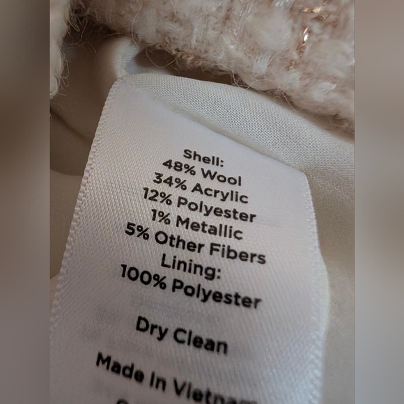 Talbots NWT Cream Gold Metallic Tweed Blazer Plus 18 Old Money Quiet Luxury Coat - Picture 11 of 11